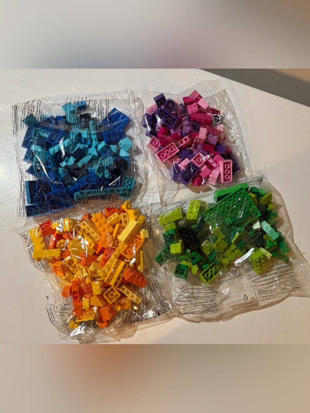 Lego Assorted Color Building Brick Pack - Blue, Pink, Yellow, Green